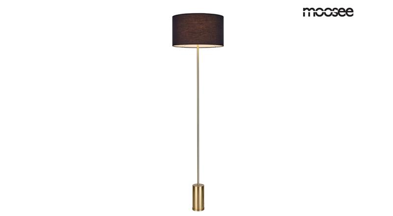 MOOSEE lampa podłogowa SANTORINI - złota podstawa, czarny klosz