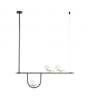 Lampa wisząca TWEETY 120 czarno-złota - metal, aluminium, szkło