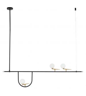 Lampa wisząca TWEETY 160 czarno-złota - metal, aluminium, szkło