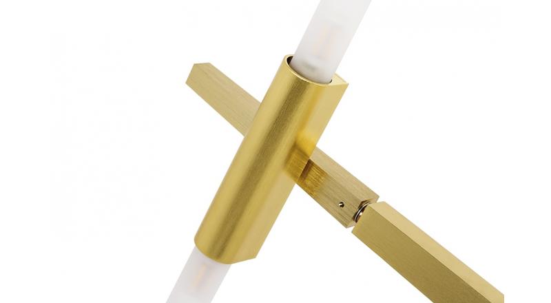 Lampa wisząca CANDELABR 14 złota - aluminium, szkło